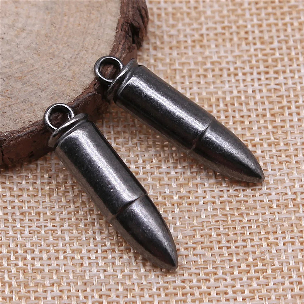 35x8mm 8.3g Multicolor Zinc Alloy 3D Bullet Charm Pendant for DIY Bracelet Necklace Jewelry Making