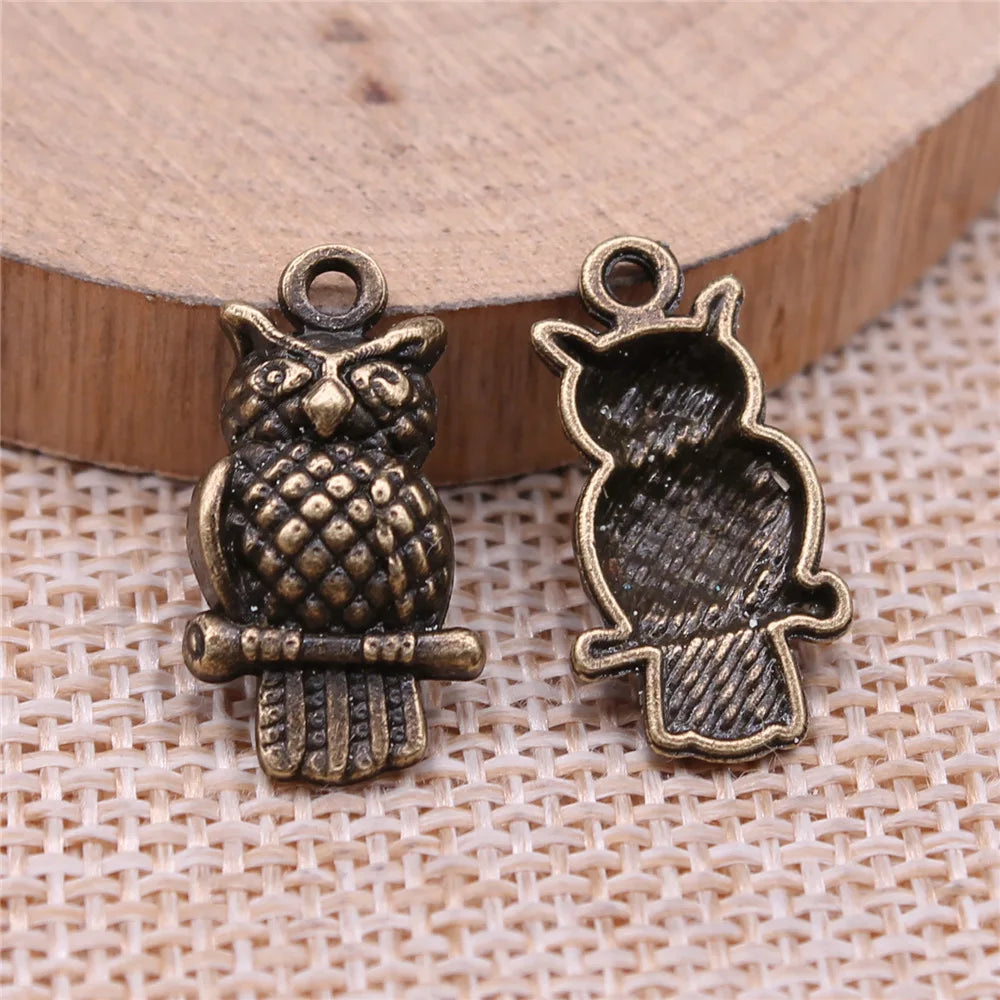 21x11mm 1.4g Multicolor Zinc Alloy Owl Cat Charm Pendant for DIY Necklace Bracelet Jewelry Making