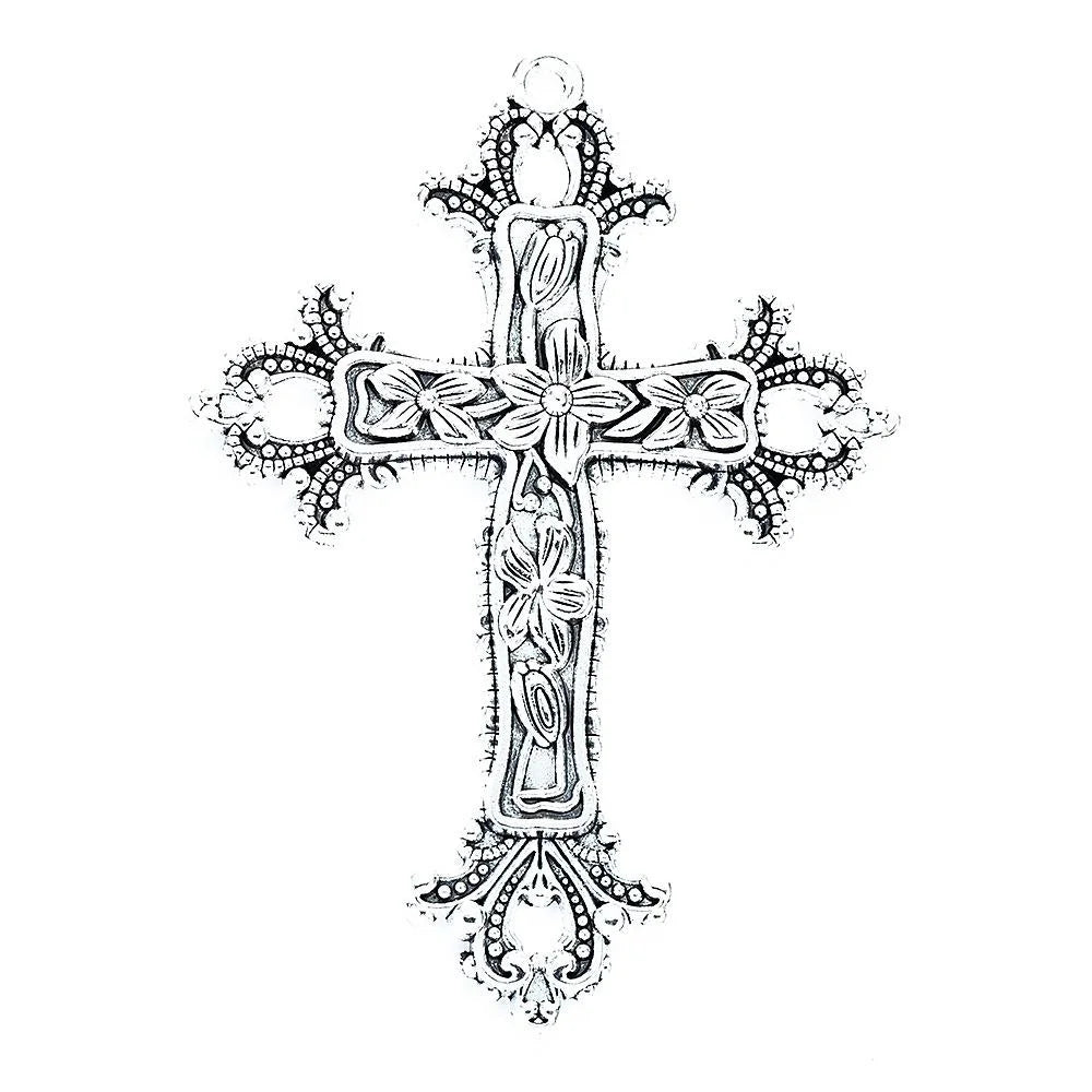 73x53MM Antique Silver Zinc Alloy Cross Charm Pendant for DIY Necklace Bracelet Jewelry Making