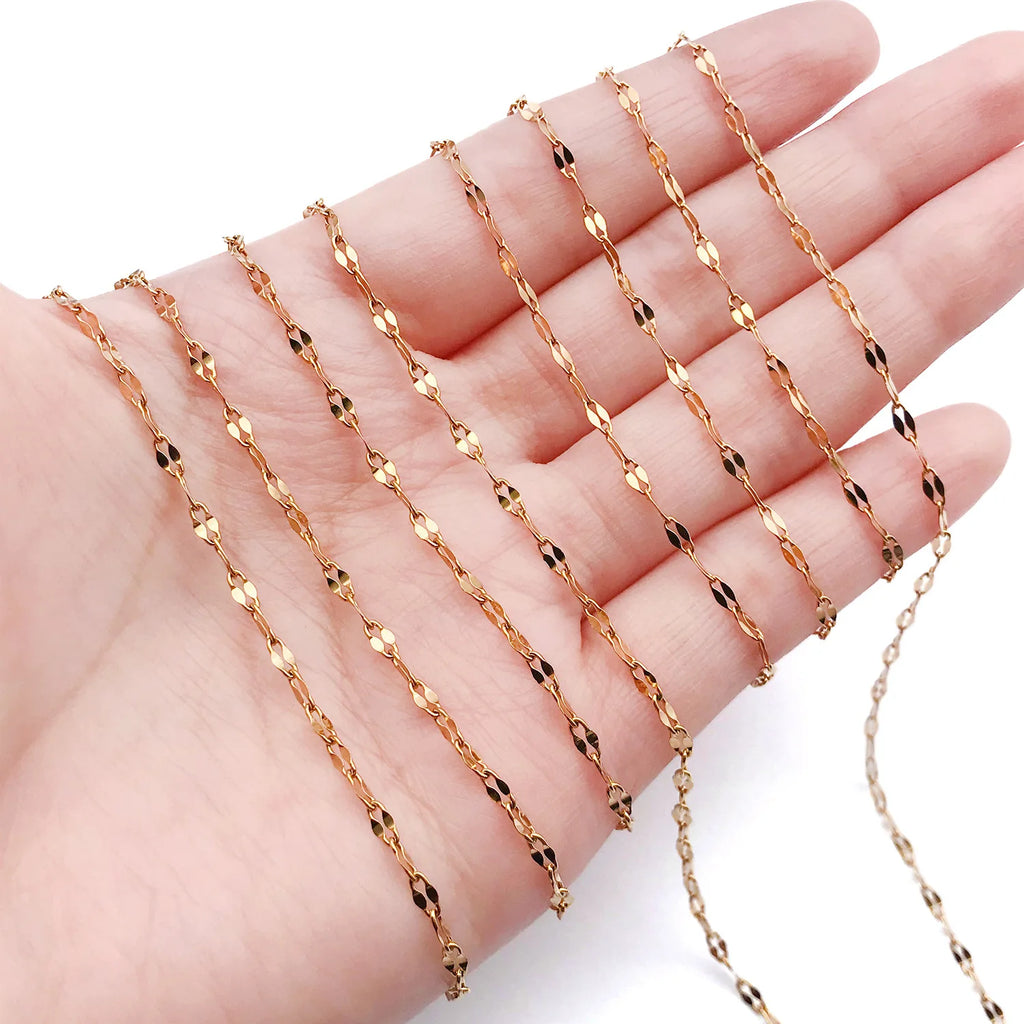 Vacuum Plated Stainless Steel Lip Link Chain for Bracelet and Necklace Jewelry Making