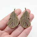 47x25mm 4.7g Multicolor Zinc Alloy Feather Charm Pendant for Necklace Bracelet Jewelry Making