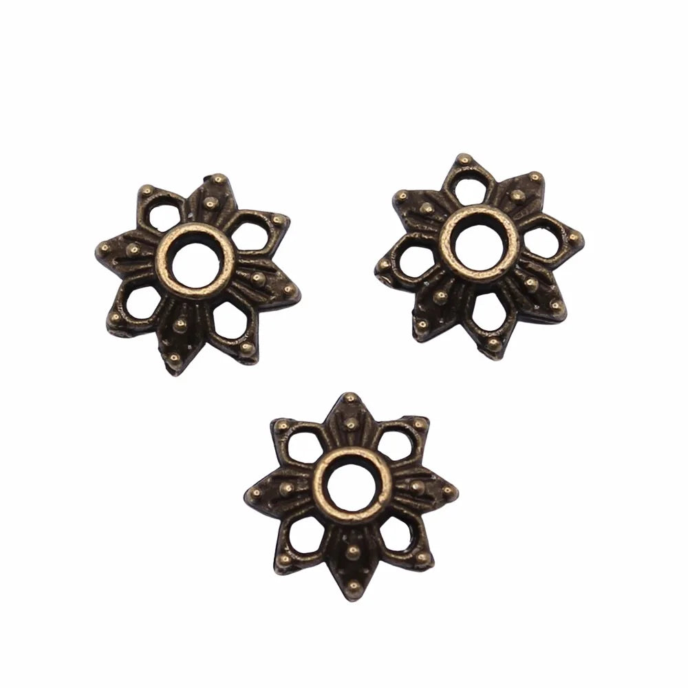 9x9mm 0.3g Multi Color Zinc Alloy Flower Bead Caps for DIY Handmade Bracelet Necklace Making