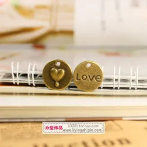 15MM Antique Silver Zinc Alloy Love Heart Charm Pendant for DIY Necklace Bracelet Jewelry Making
