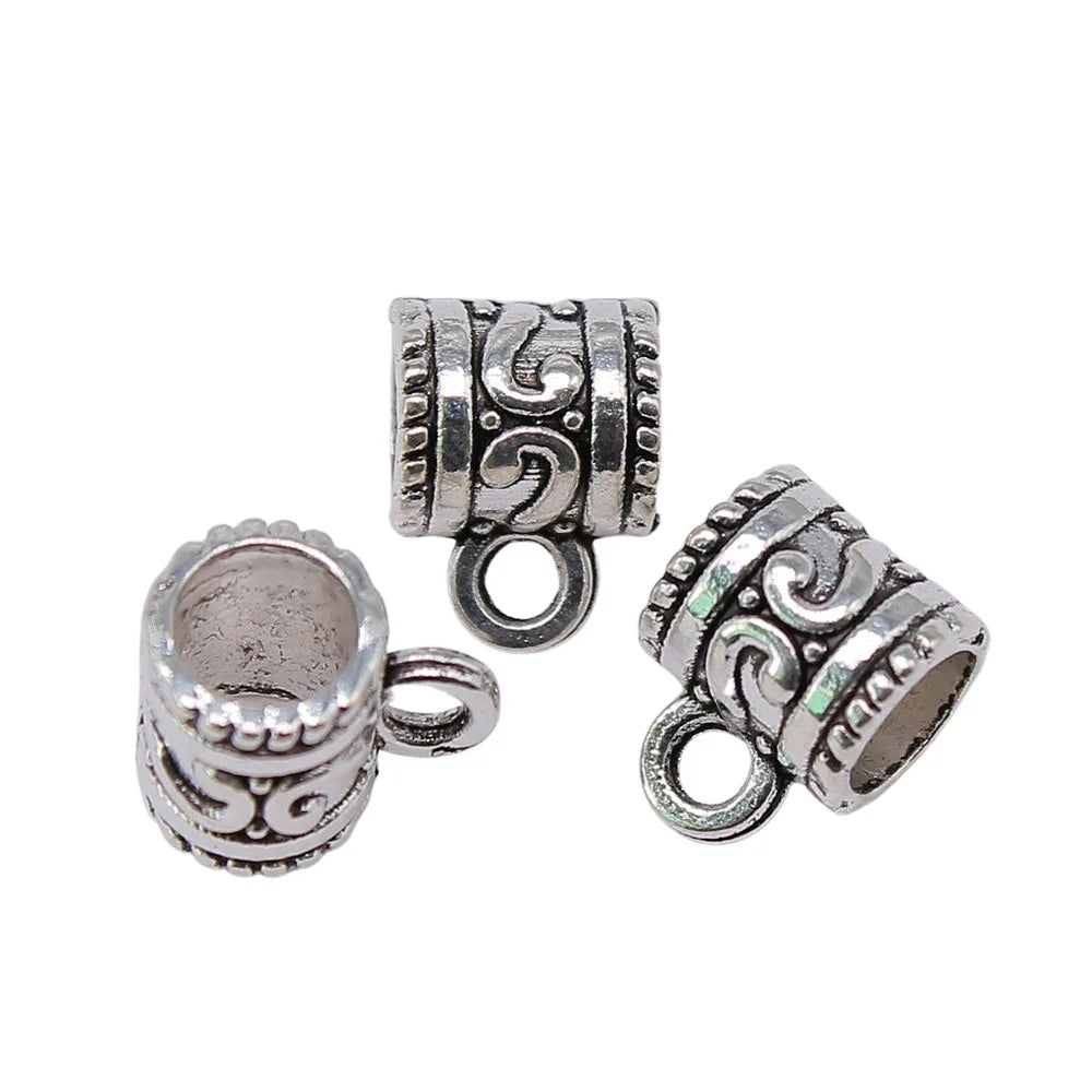 10x8x7mm 1g Multicolor Zinc Alloy Carved Bail Connector Charm for DIY Pendant Jewelry Making