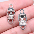 26x11mm 2g Multicolor Zinc Alloy Skull Connector Charm for DIY Jewelry Making