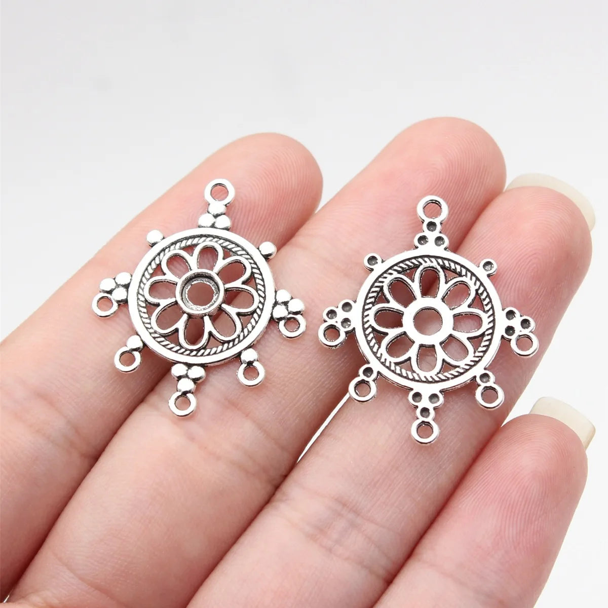 29x24mm 1.2g Multicolor Zinc Alloy Multi-Hole Earring Connector Charm for DIY Earrings Making