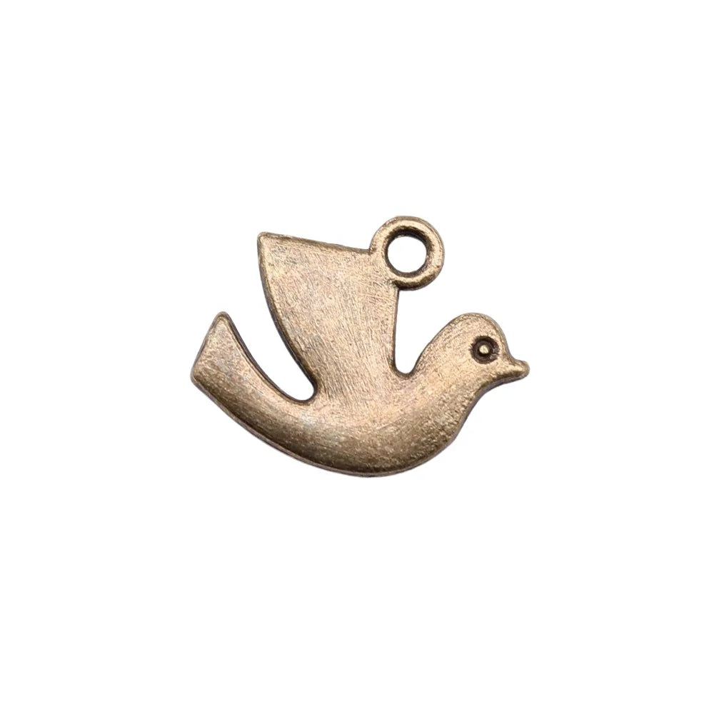 12x16mm 0.9g Multicolor Zinc Alloy Peace Dove Charm Pendant for DIY Necklace Bracelet Making