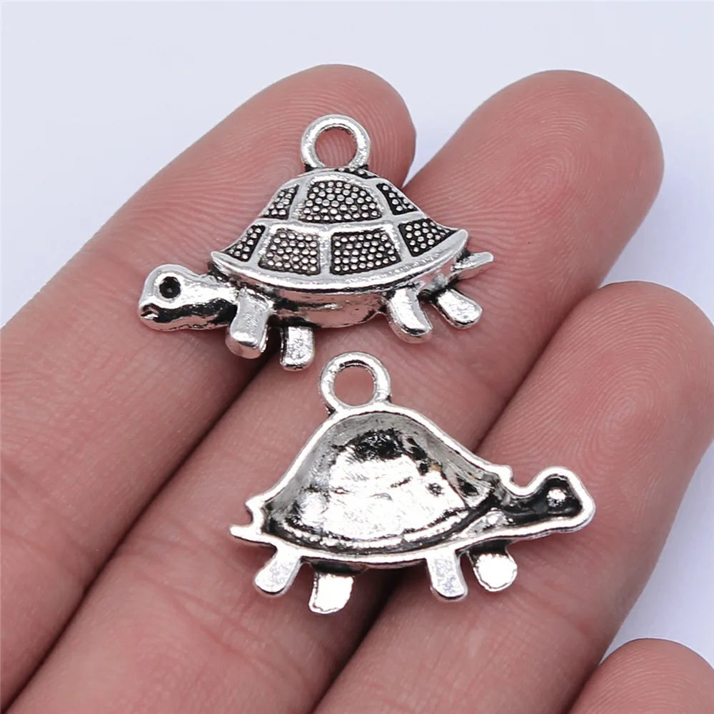 27x19mm 1.9g Multicolor Zinc Alloy Turtle Charm Pendant for Ocean Animal DIY Jewelry Accessories
