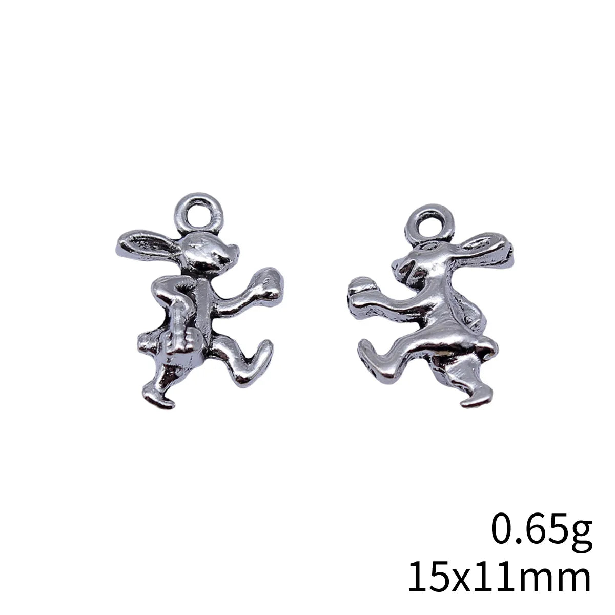 15x11mm 0.65g Multicolor Zinc Alloy Rabbit Charm Pendant for Earrings Bracelet DIY Jewelry Making