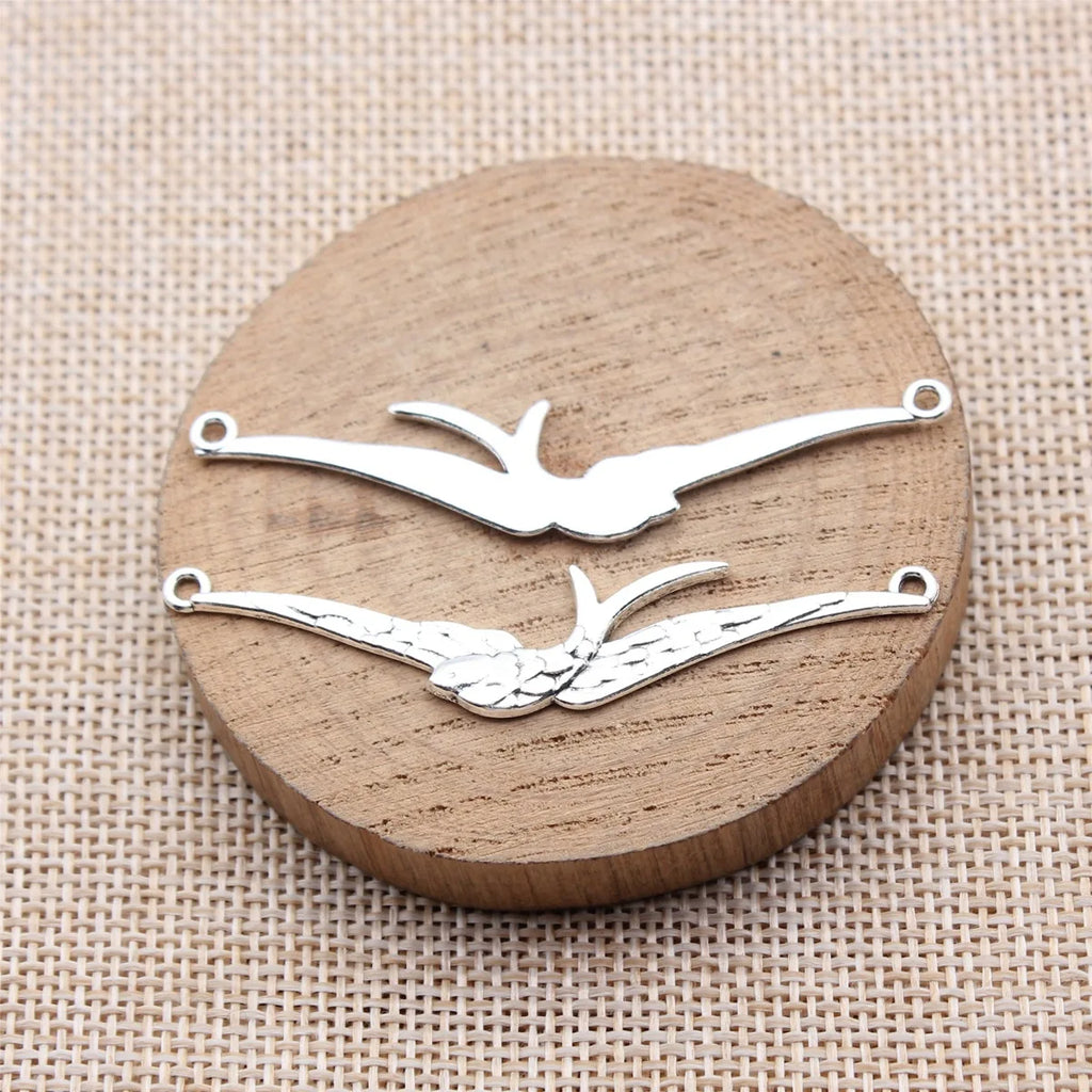 60x13mm 2.2g Antique Silver Zinc Alloy Swallow Charm Pendant for DIY Necklace Earring Jewelry Making
