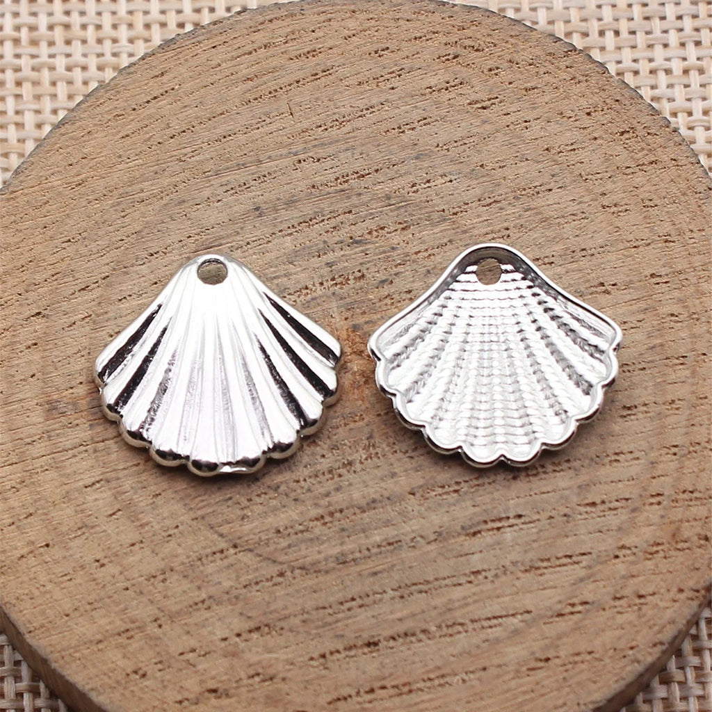 19x17mm 1.2g Multicolor Zinc Alloy Shell Charm Pendant for DIY Beach Style Jewelry Making