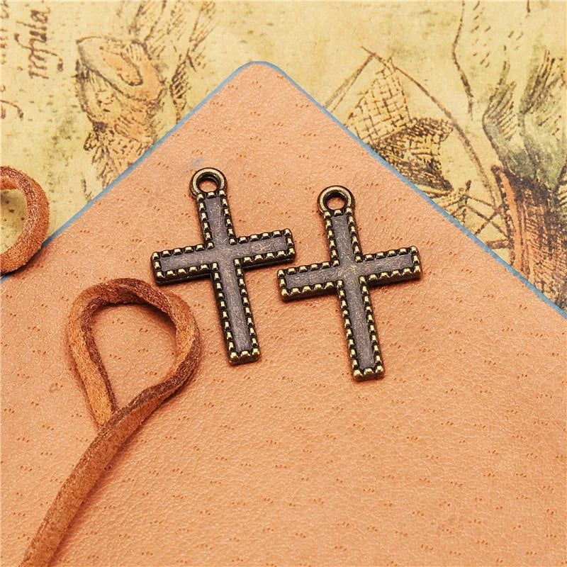 25x16MM Antique Silver Zinc Alloy Cross Charm Pendant for DIY Necklace Bracelet Jewelry Making