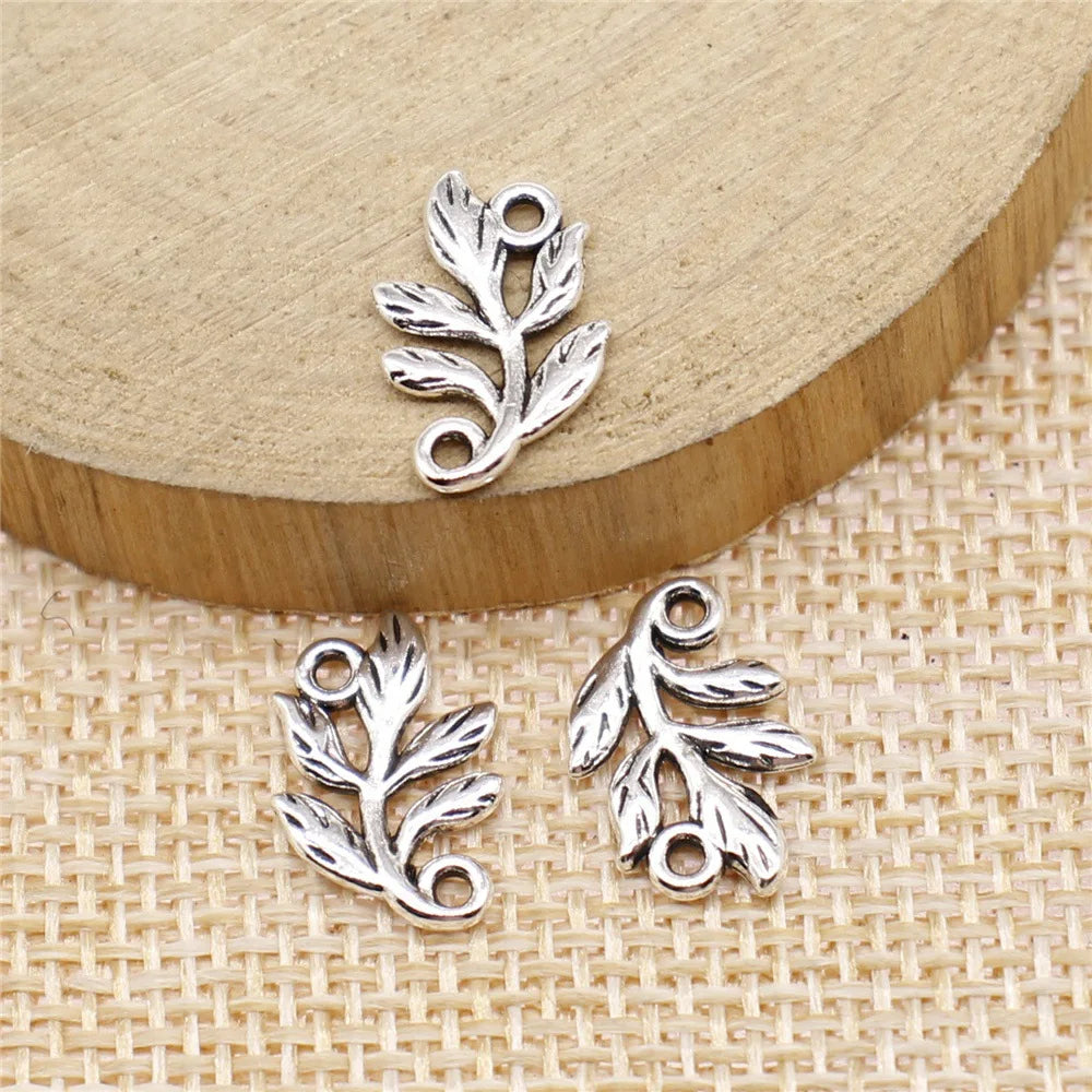 10x15mm 0.6g Multicolor Zinc Alloy Leaf Connector Charm for Bracelet Necklace DIY Jewelry Making