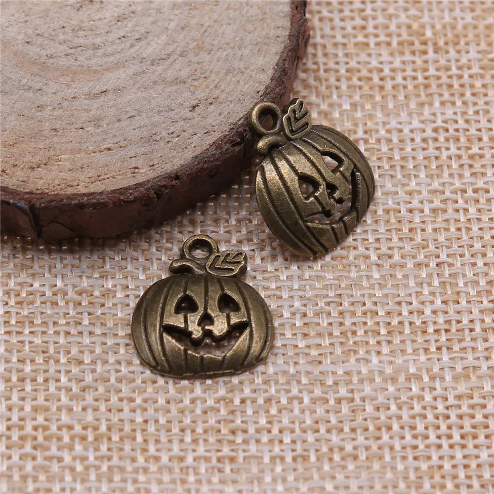18x15mm 1.3g Multicolor Zinc Alloy Halloween Pumpkin Charm Pendant for DIY Clothing and Jewelry