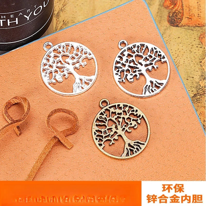 25MM Zinc Alloy Tree Of Life Charm Pendant for DIY Necklace Bracelet Jewelry Making