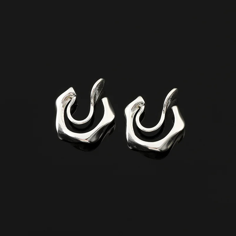 Elegant Minimalist Alloy Twisted Hoop Huggie Stud & Clip On No Piercing Ear Cuff For Women Earrings