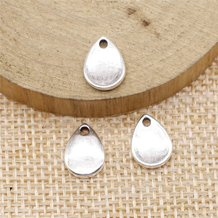 11x8mm 0.7g Multicolor zinc alloy Flat Teardrop charm pendant for DIY earrings necklace making