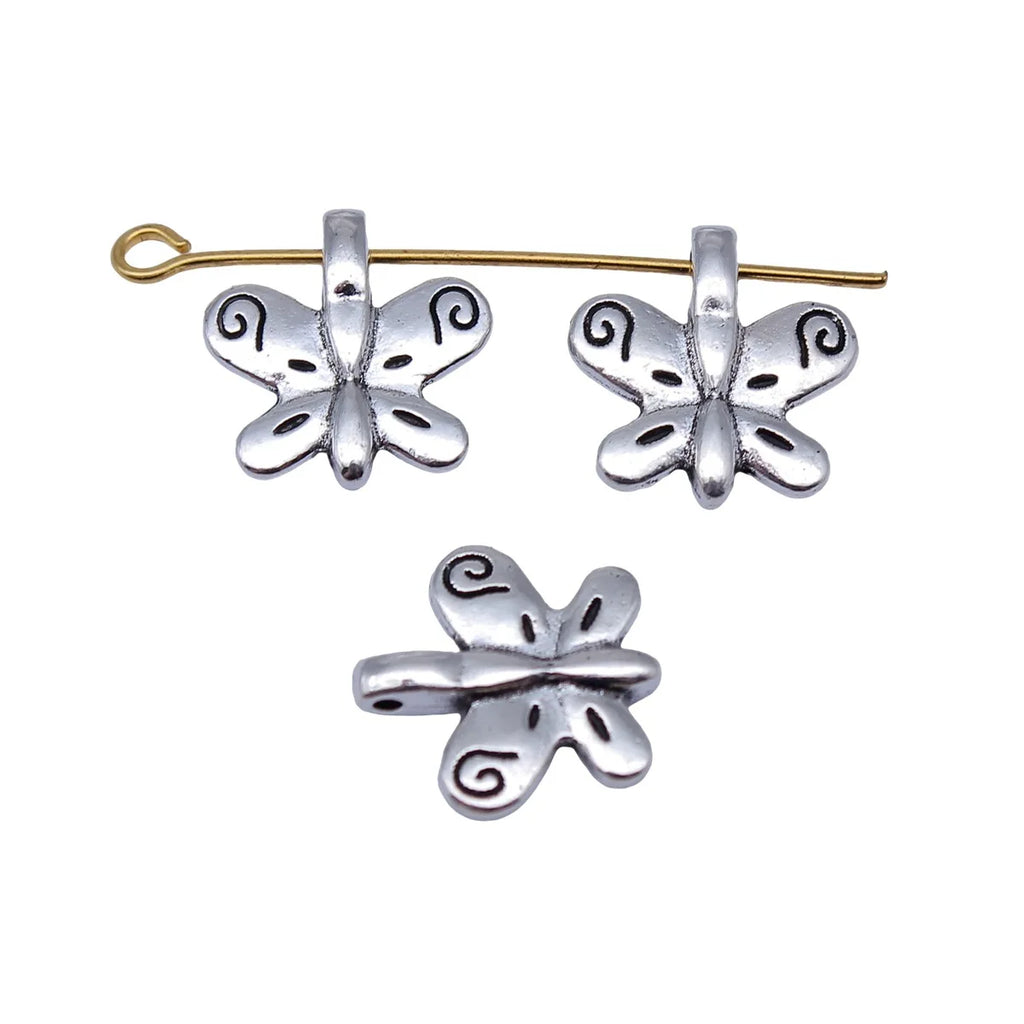 14x13mm 1.05g Antique Silver Zinc Alloy Butterfly Charm Pendant for DIY Necklace Bracelet Making