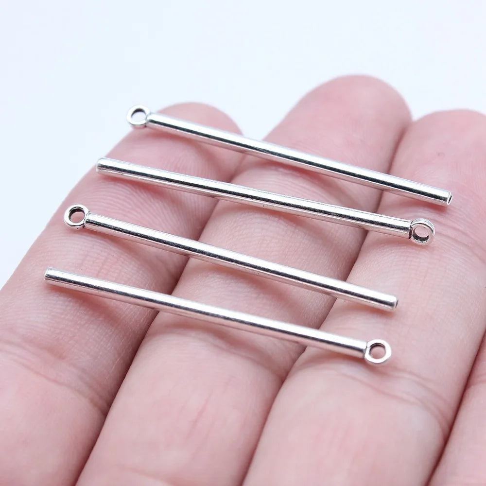 2x41mm 0.8g Multicolor Zinc Alloy Long Bar Charm Pendant for DIY Necklace Bracelet Jewelry Making