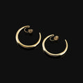 Elegant Gold Alloy Large Hoop Stud & Clip On No Piercing Minimalist Commuter Round Hoop Earrings
