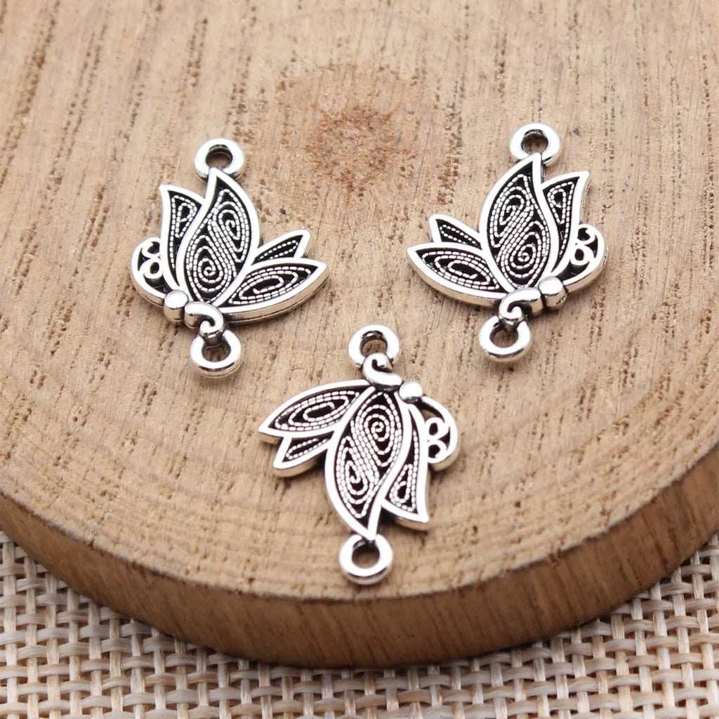 18x13mm 0.79g Antique Silver Zinc Alloy Butterfly Connector Charm for DIY Bracelet Jewelry Making