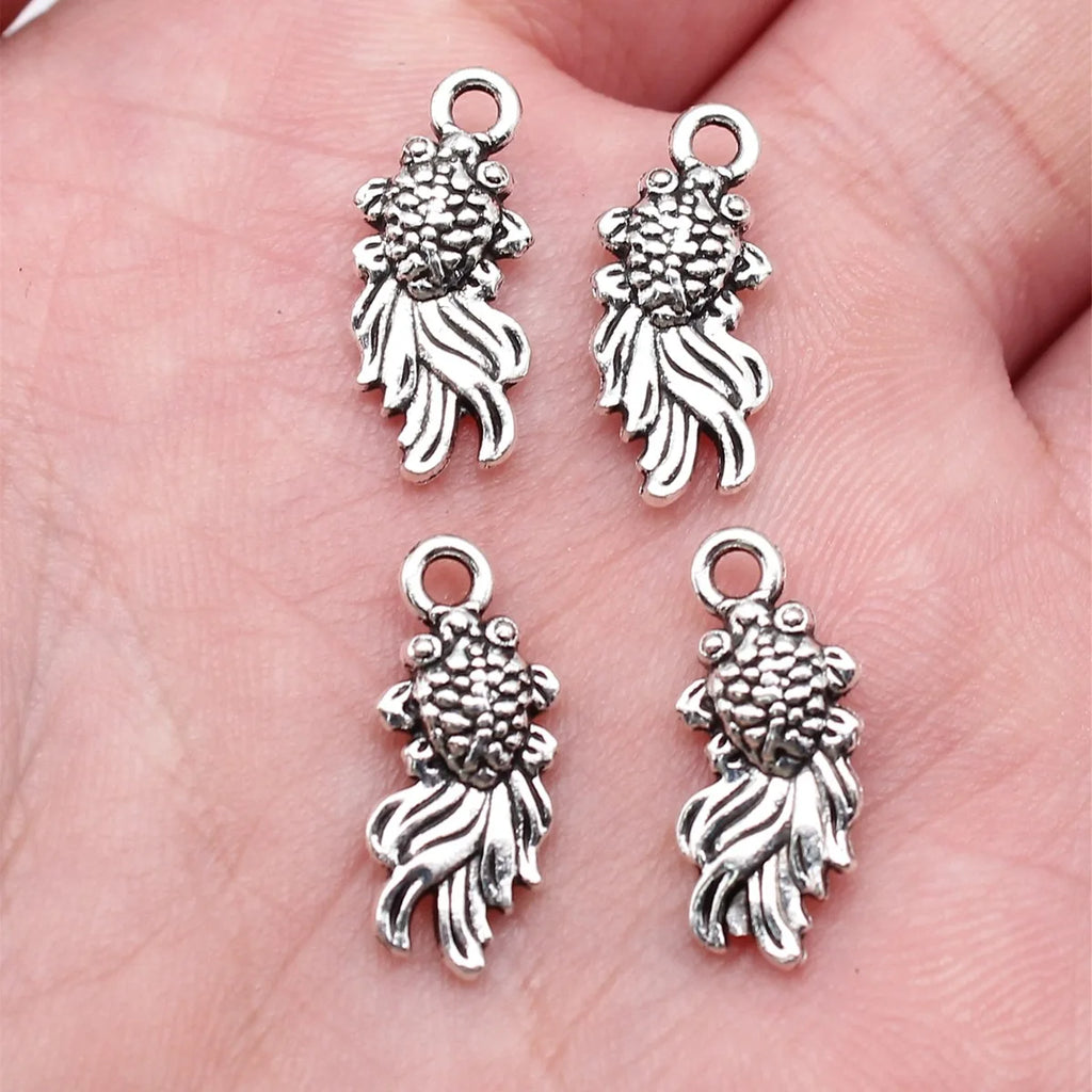 17x7mm 0.65g Multicolor Zinc Alloy Goldfish Charm Pendant for DIY Necklace Bracelet Jewelry Making