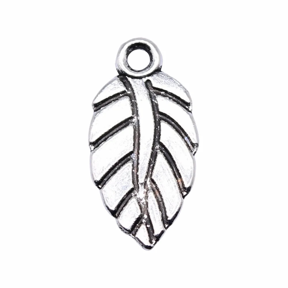 19x10mm 0.6g Multicolor Zinc Alloy Leaf Charm Pendant for DIY Bracelet Necklace Jewelry Making