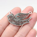 40x25mm 3.9g Antique Silver Zinc Alloy Bird charm pendant for nature necklaces and bracelet making