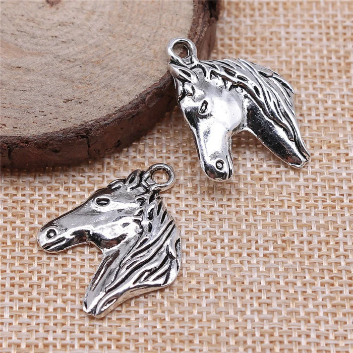 28x22mm 2.1g Multicolor Zinc Alloy Horse Head Charm Pendant for Necklace Bracelet Making