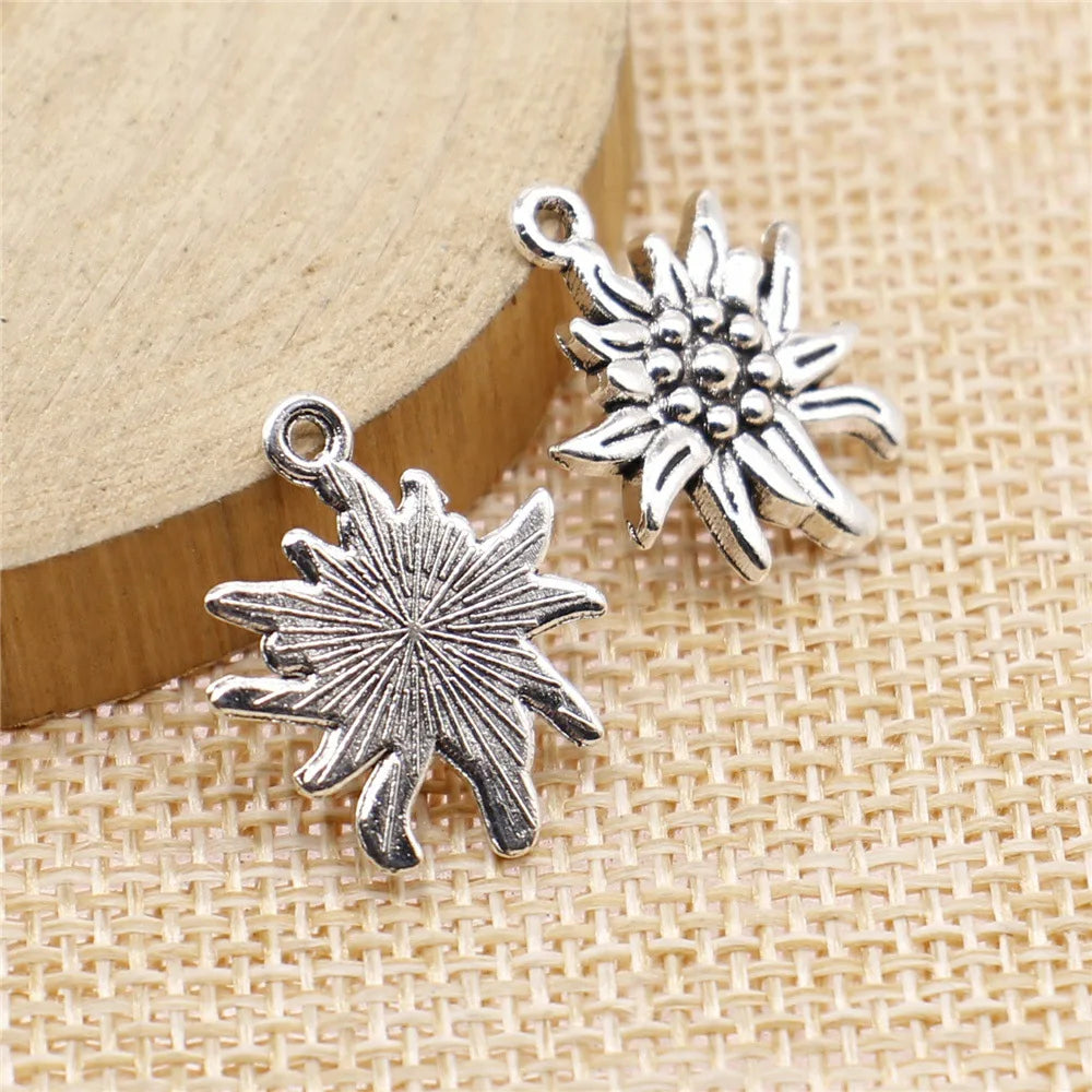 21x17mm 1.5g Multicolor Zinc Alloy Flower Charm Pendant for DIY Necklace Bracelet Jewelry Making