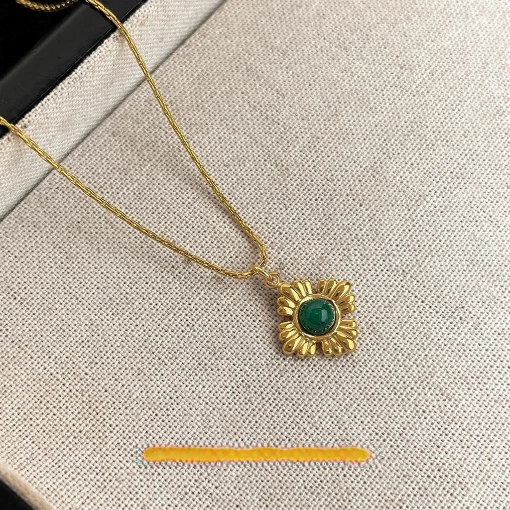 Thick 18K Real Gold Plated Vintage Floral Geometric Choker Necklace For Women