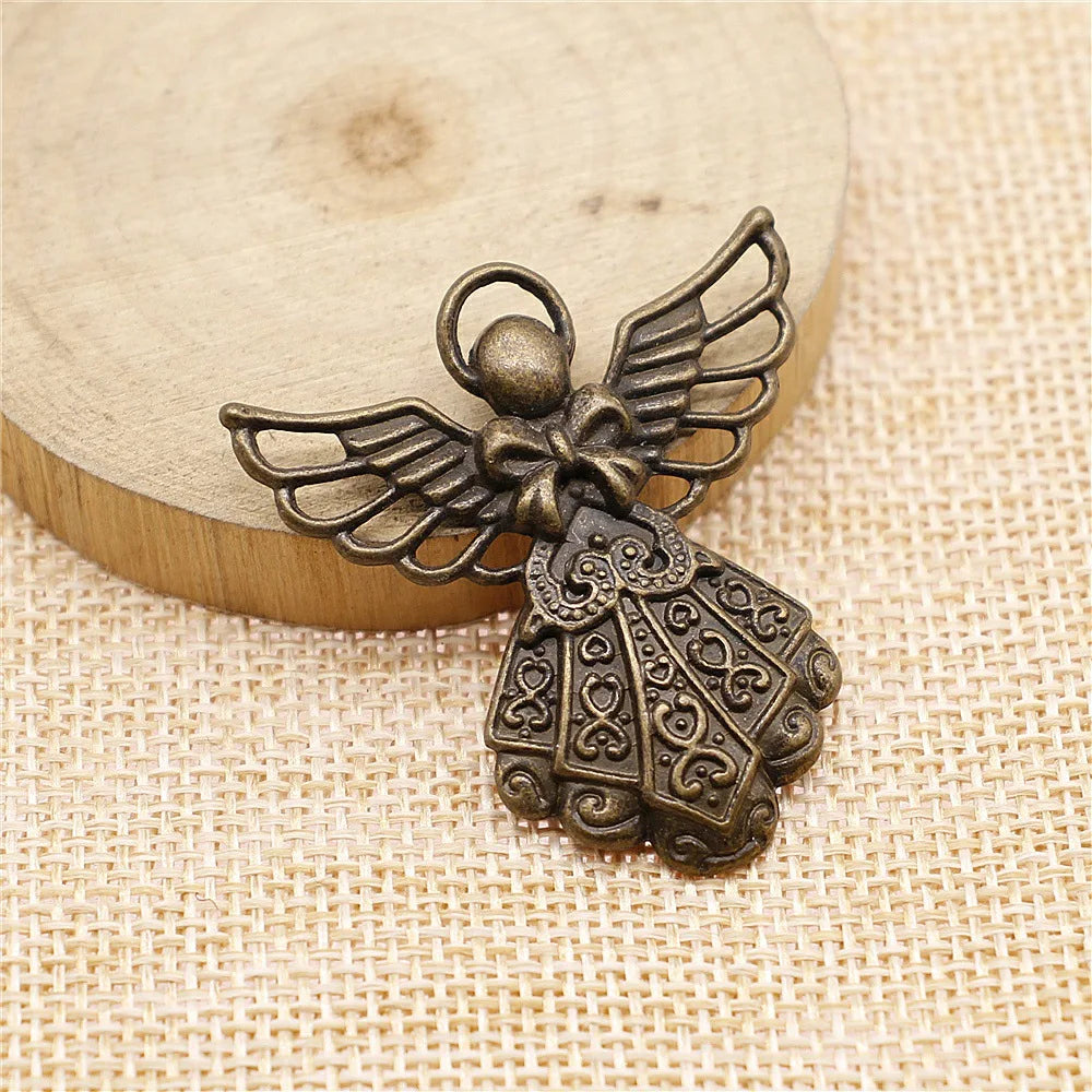 42x39mm 10.1g Multicolor Zinc Alloy Angel Figure Charm Pendant for DIY Necklace Bracelet Making