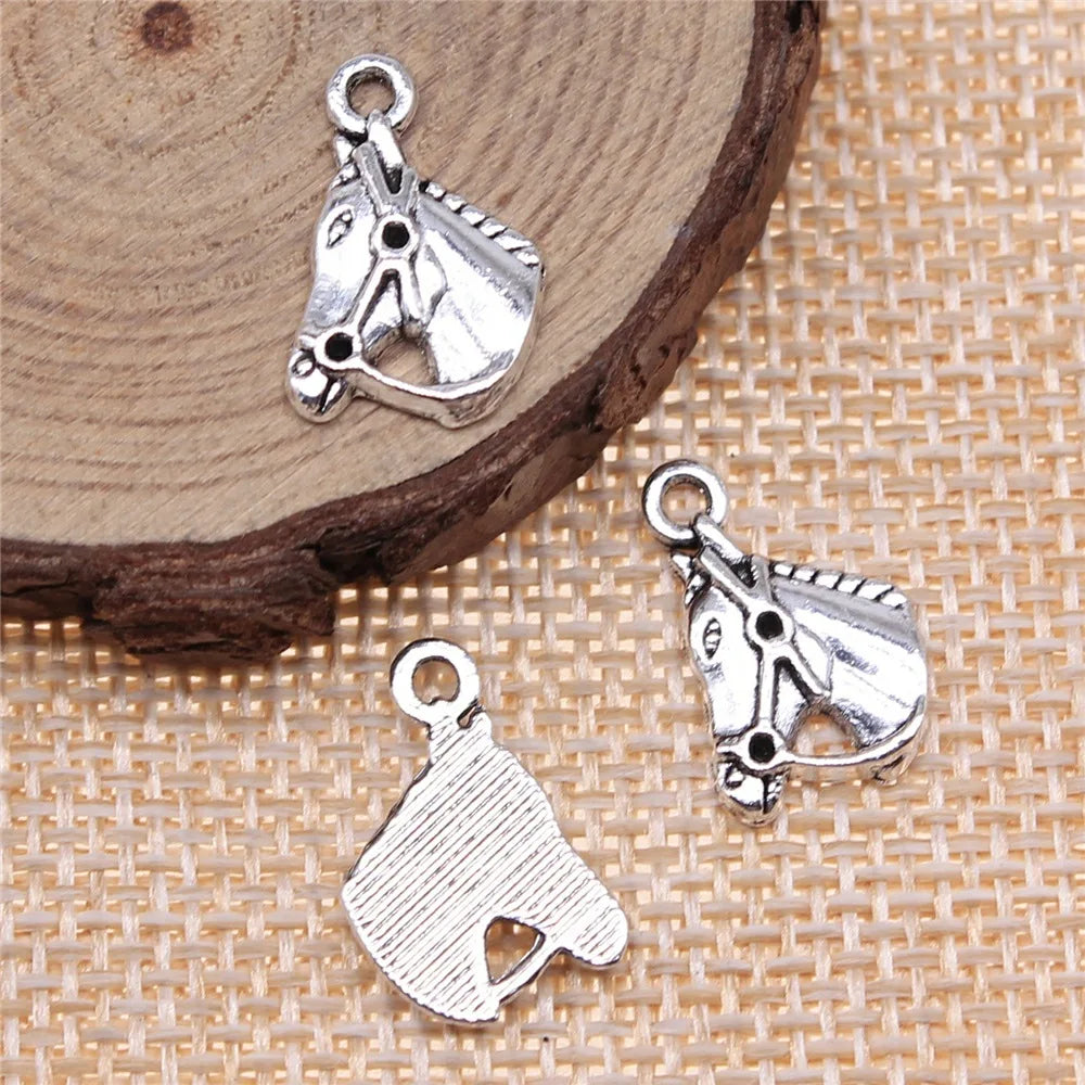 17x13mm 1.1g Multicolor Zinc Alloy Horse Head Charm Pendant for DIY Necklace Bracelet Making