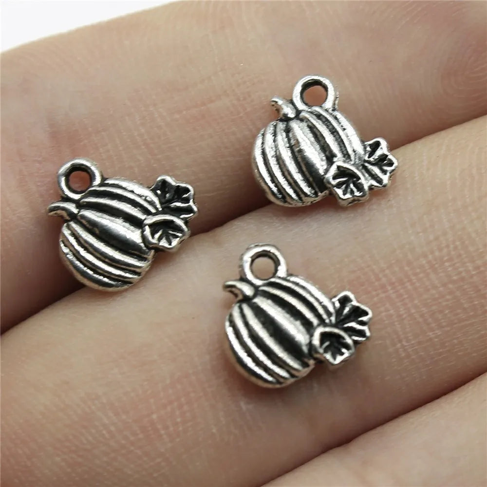 10x10mm 0.8g Multicolor Zinc Alloy Halloween Pumpkin Charm Pendant for DIY Bracelet Necklace Making