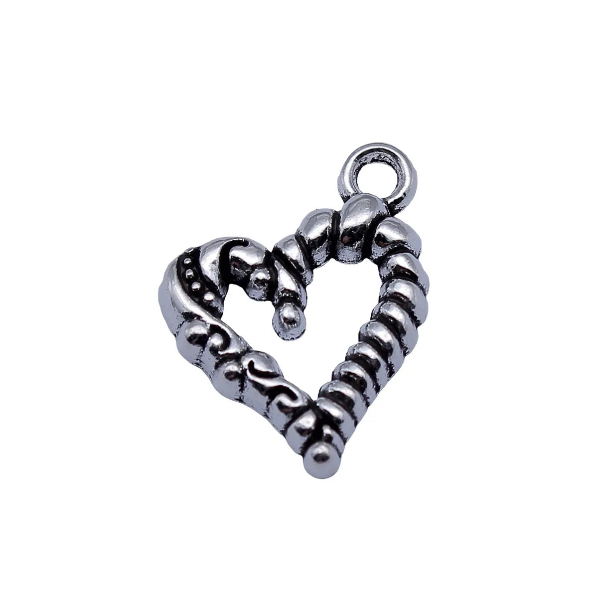 22x17mm 1.6g Antique Silver Zinc Alloy Heart Charm Pendant for DIY Garment and Jewelry Making