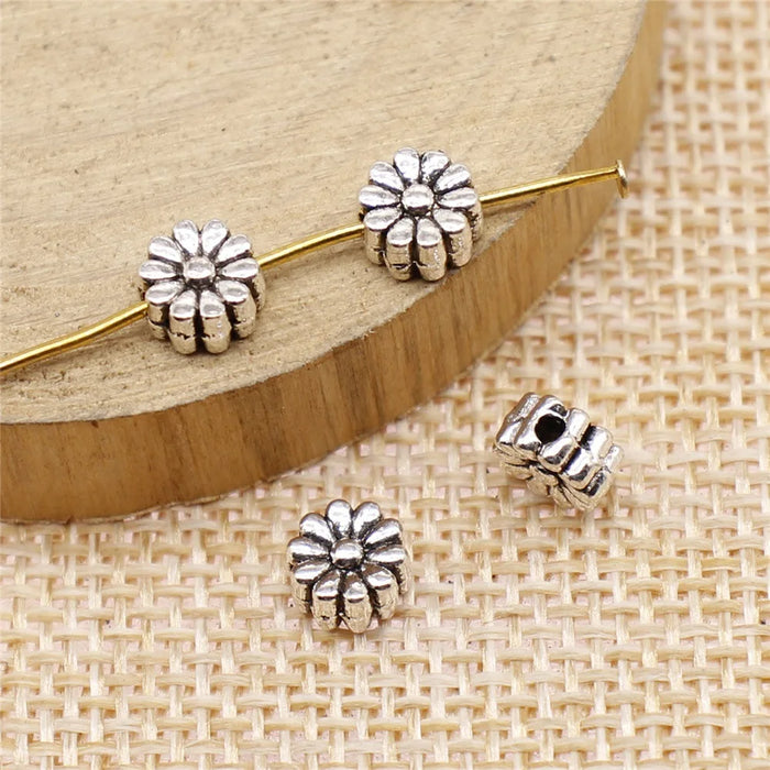 7mm 0.5g Multicolor Zinc Alloy Flower Loose Metal Beads for Bracelet Necklace DIY Jewelry Making