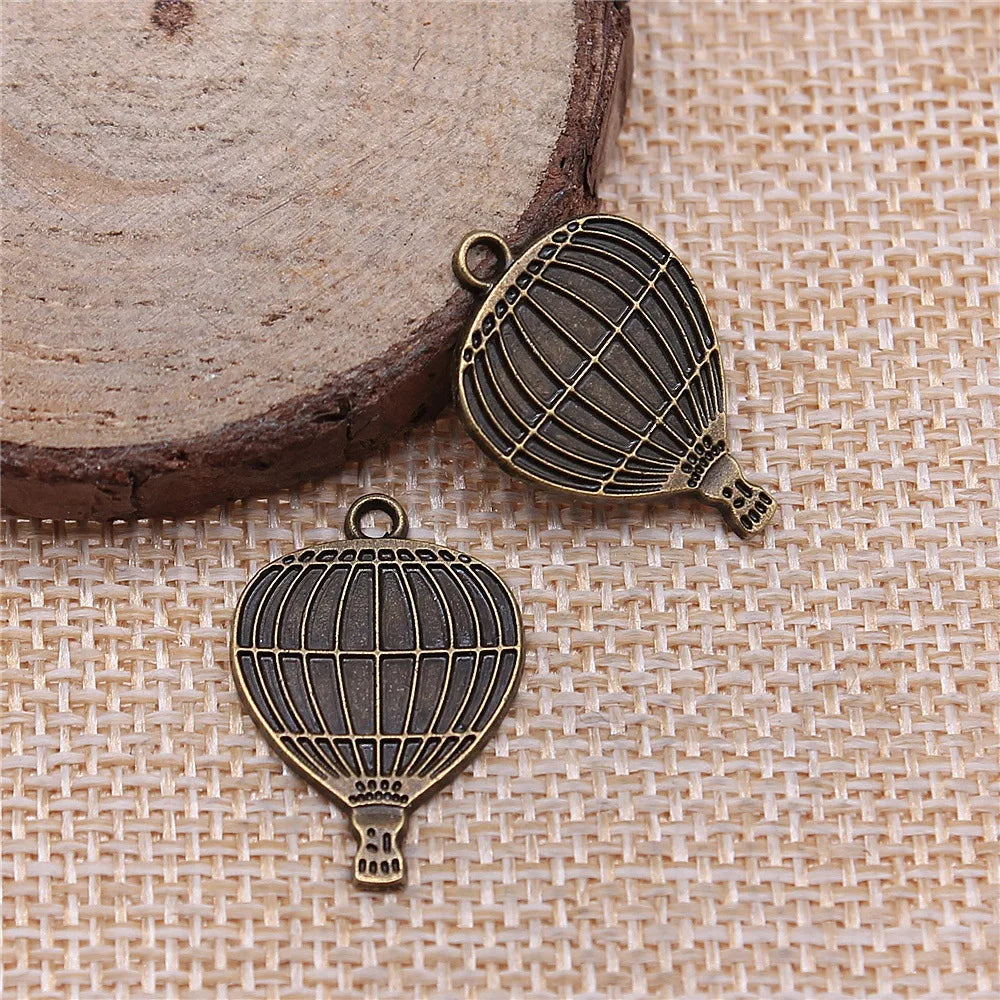 24x16mm 1.5g Multicolor Zinc Alloy Hot Air Balloon Charm Pendant for DIY Jewelry Making