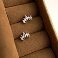 Tiny 14K Plated Micro Pave Zircon Oval Geometric Minimalist Stud Earrings