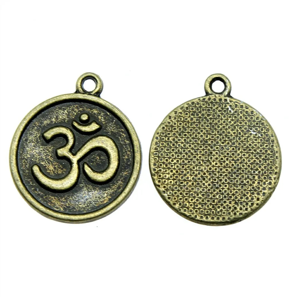 18mm 2.3g Multicolor Zinc Alloy OM Charm Pendant for DIY Necklace Bracelet Jewelry Making