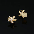 Elegant Gold Alloy Pearl Starfish Ocean Stud & Clip On No Piercing Women's Fashion Earrings