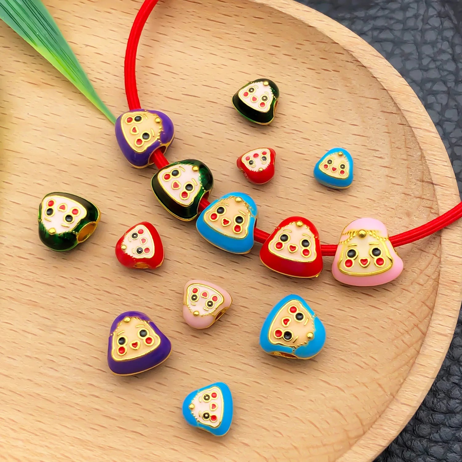 Zinc Alloy Enamel Smiling Zongzi Spacer Beads for DIY Festival Bracelets