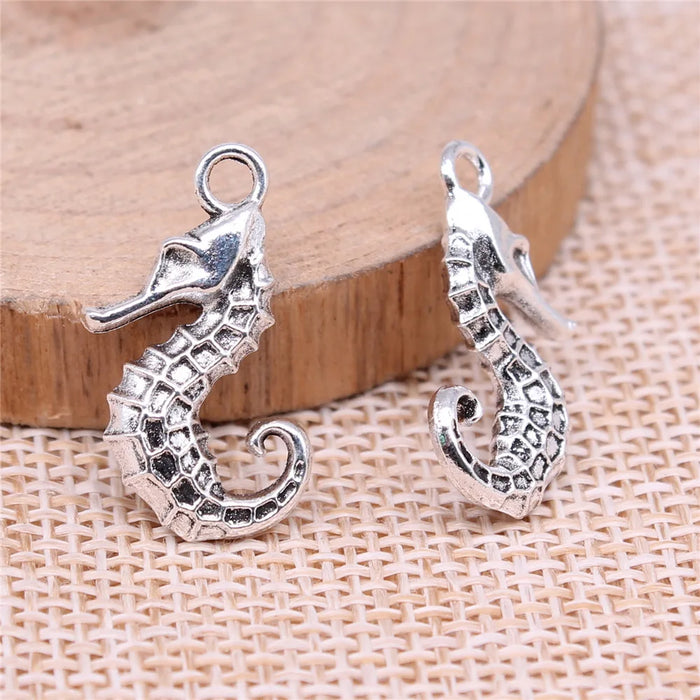 23x11mm 1.6g Multicolor Zinc Alloy Seahorse Charm Pendant for DIY Ocean Necklace Bracelet Making