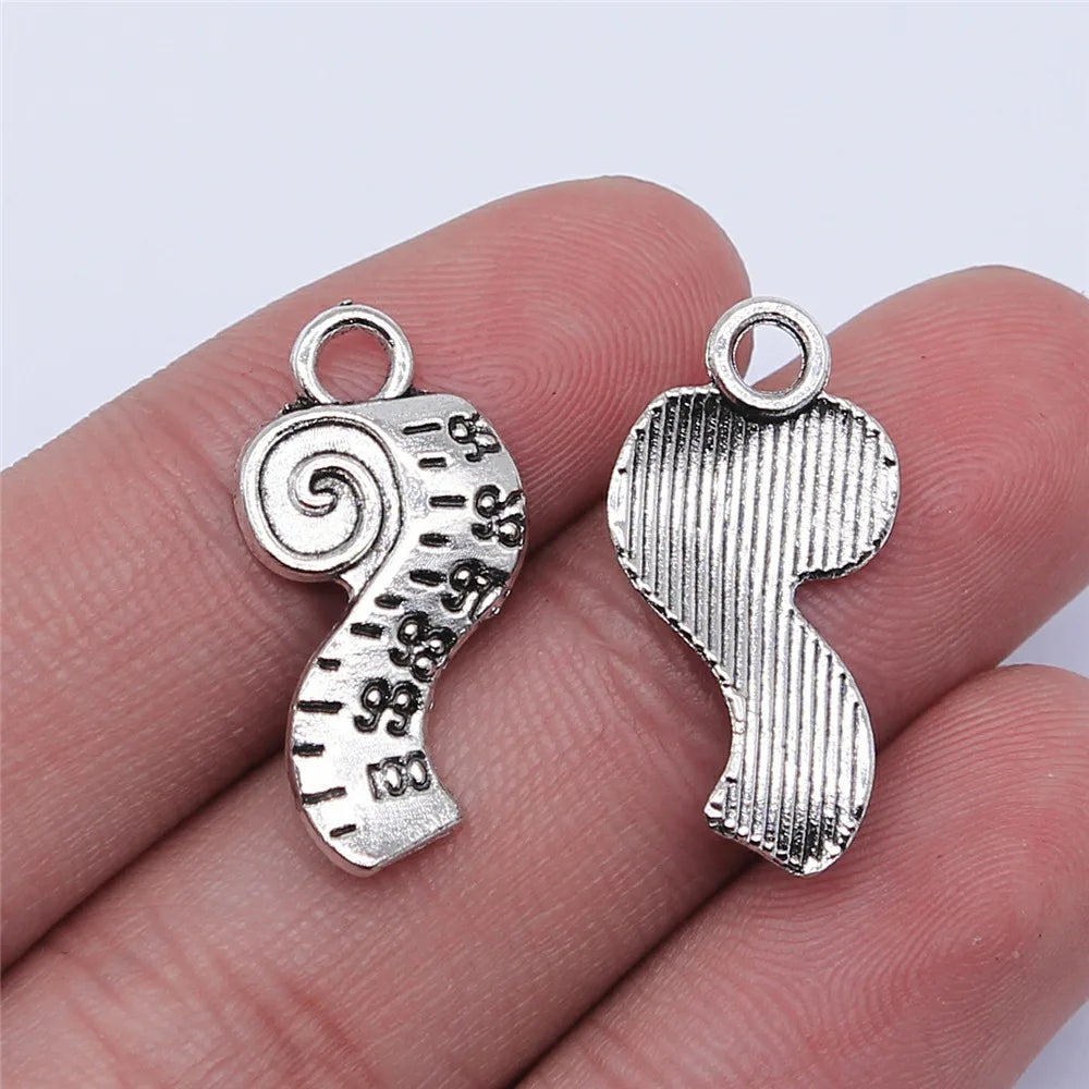 25x13mm 1g Antique Silver Zinc Alloy Tape Measure Charm Pendant for DIY Necklace Bracelet Making