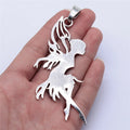 91x42mm 14g Antique Silver Zinc Alloy Dancer Fairy Charm Pendant for DIY Necklace Bracelet Making
