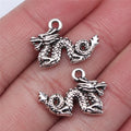 21x15mm 1.7g Antique Silver Zinc Alloy Chinese Dragon Charm Pendant for DIY Necklace Bracelet Making