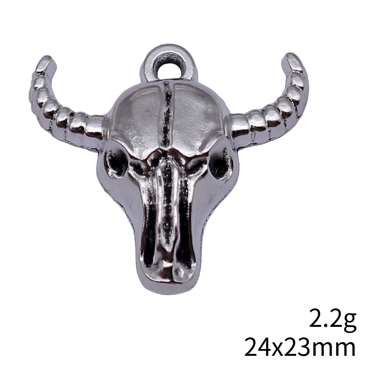 24x23mm 2.2g Antique Silver Zinc Alloy Bull Head Charm Pendant for DIY Necklace Jewelry Making