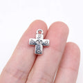 17x14mm 1.39g Multicolor Zinc Alloy Heart Cross Charm Pendant for DIY Jewelry Making