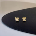 Mini Cute Cat Stud Earrings 14K Plated Copper Simple Style Jewelry For Women
