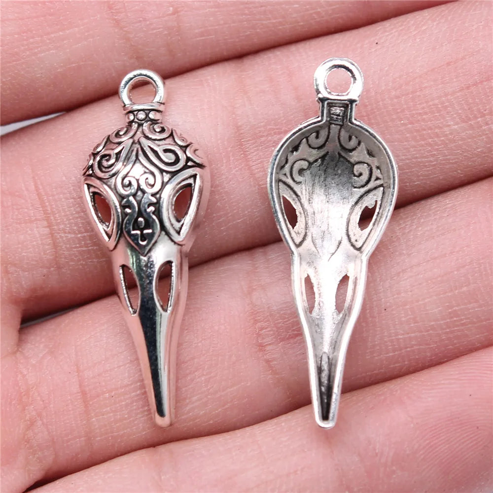 35x13mm 1.8g Multicolor Zinc Alloy Flying Animal Skull Bird Beak Charm Pendant for DIY Jewelry Making