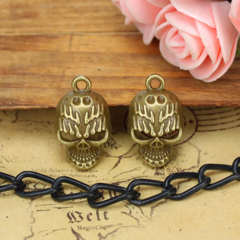 21x13MM Antique Silver Zinc Alloy Demon Skull Charm Pendant for DIY Necklace Bracelet Jewelry Making